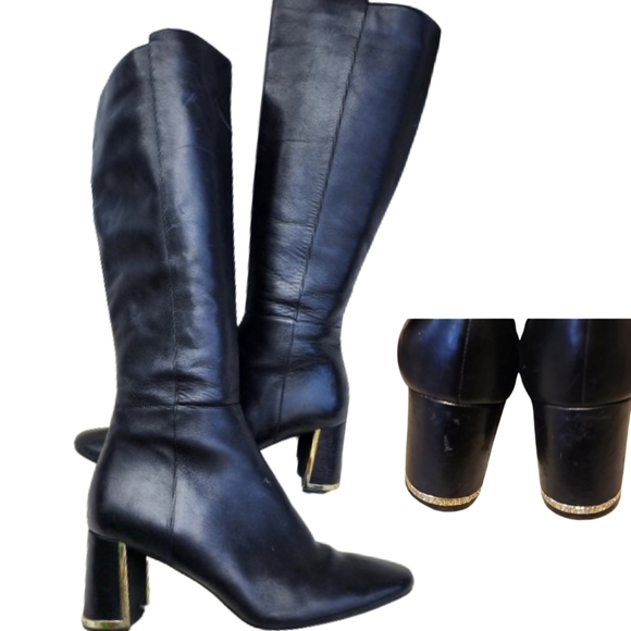Karl Lagerfield signature knee high boots 8.5 - Picture 1 of 15